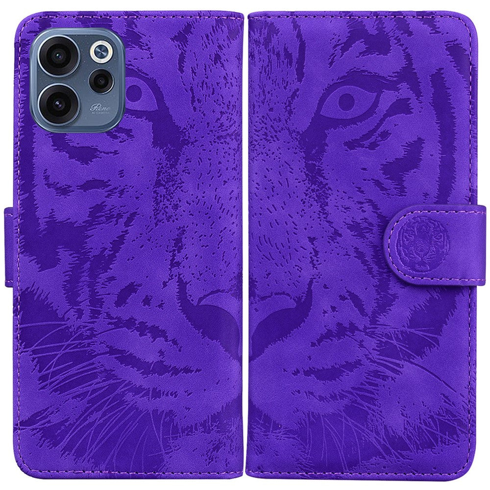 For Oppo Reno15 F 5G Case Tiger Imprint Leather Wallet Phone Cover