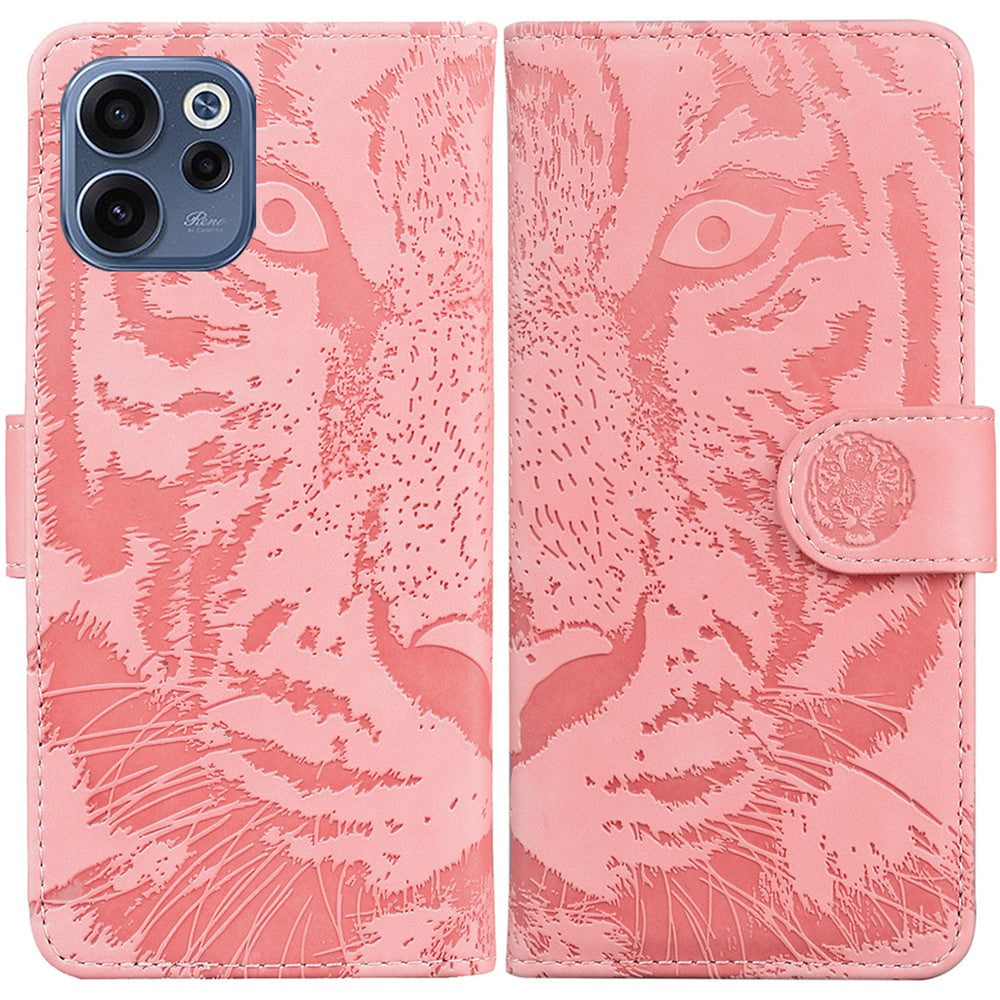 For Oppo Reno15 F 5G Case Tiger Imprint Leather Wallet Phone Cover