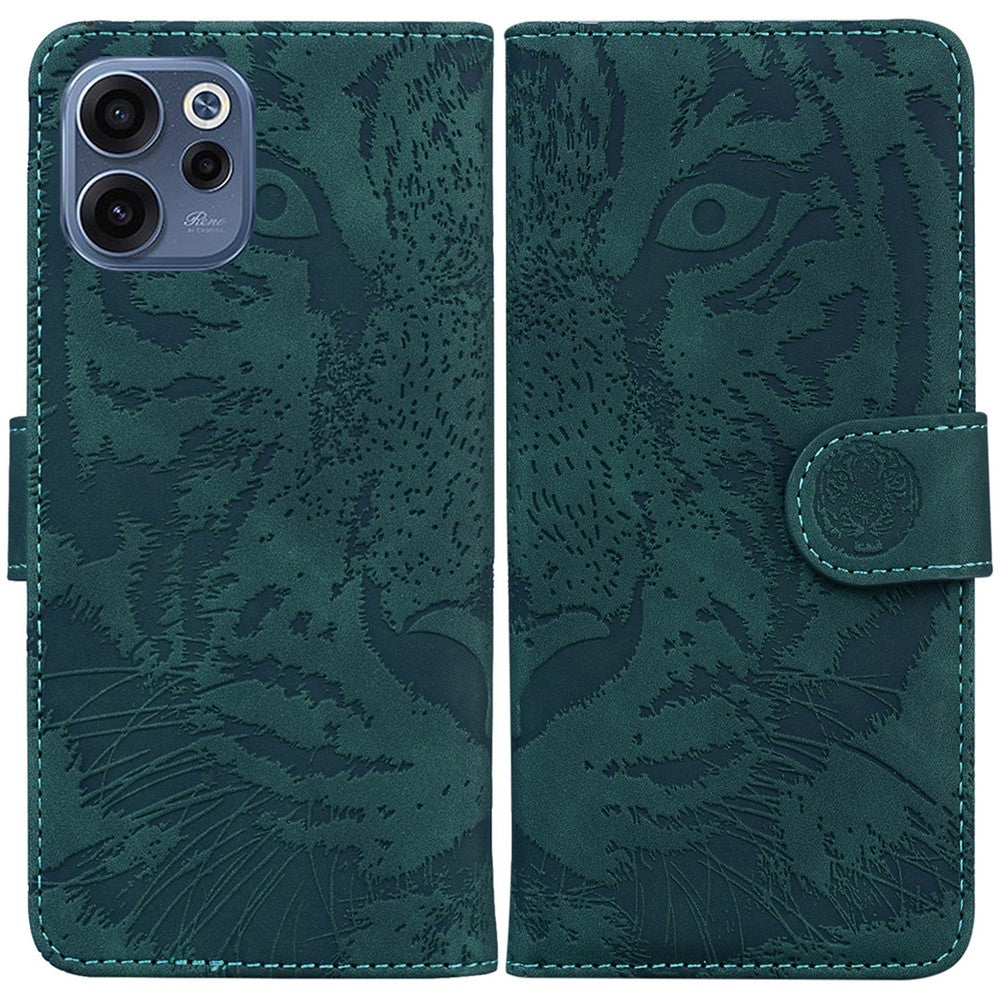 For Oppo Reno15 F 5G Case Tiger Imprint Leather Wallet Phone Cover