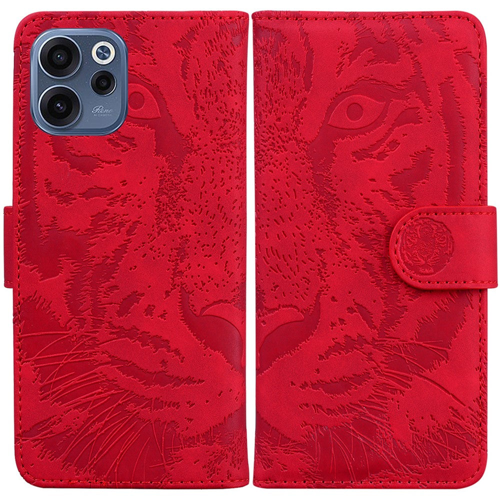 For Oppo Reno15 F 5G Case Tiger Imprint Leather Wallet Phone Cover