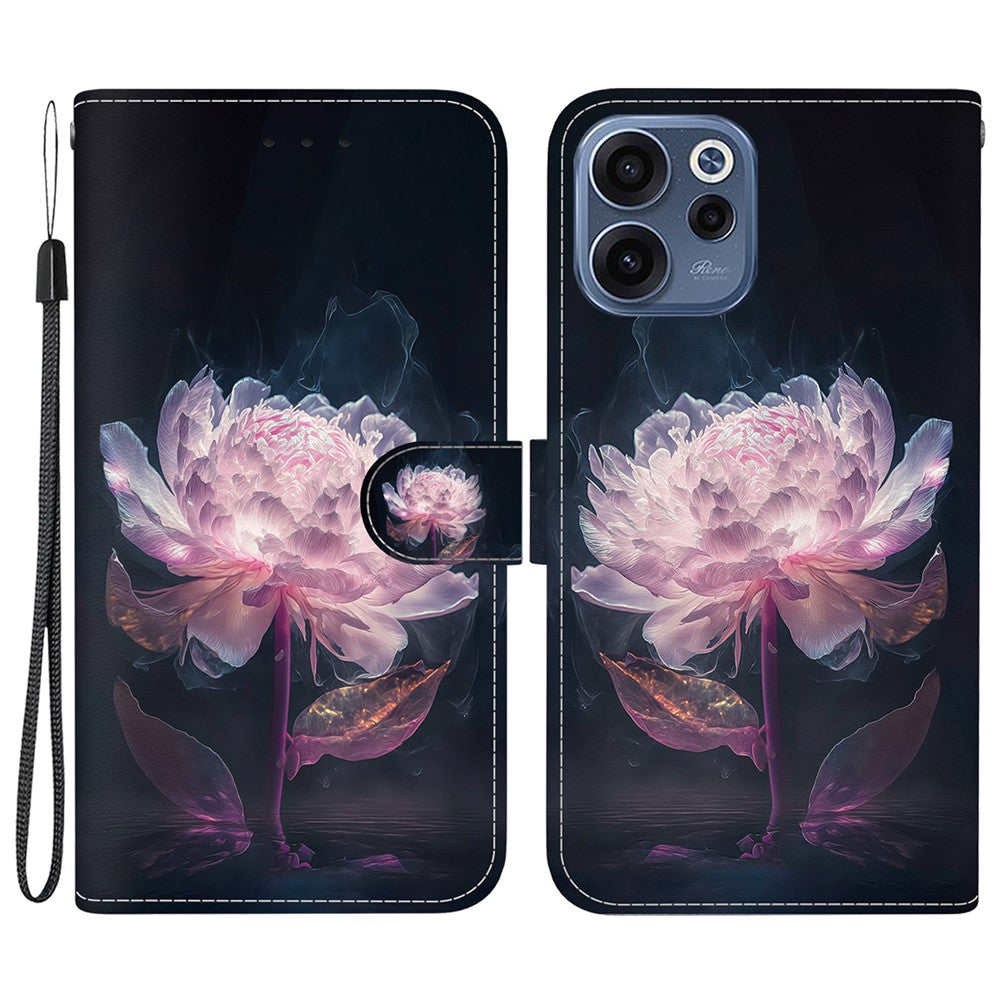 For Oppo Reno15 F 5G Wallet Phone Case Anti-Drop Pattern Printing Leather Flip Cover with Strap