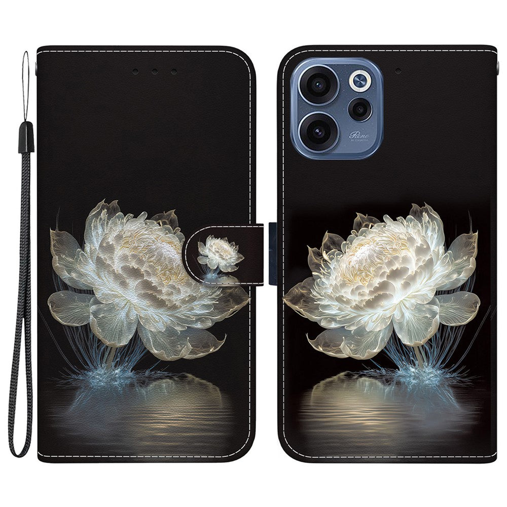 For Oppo Reno15 F 5G Wallet Phone Case Anti-Drop Pattern Printing Leather Flip Cover with Strap