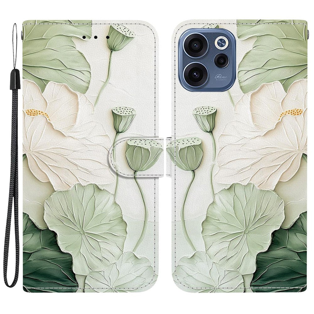 For Oppo Reno15 F 5G Wallet Case Pattern Printing Leather Stand Phone Cover with Strap