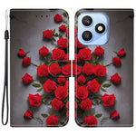 For Honor X8d 4G Leather Case Stand Wallet Pattern Printing Phone Cover with Wrist Strap