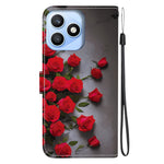 For Honor X8d 4G Leather Case Stand Wallet Pattern Printing Phone Cover with Wrist Strap