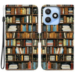 For Honor X8d 4G Leather Case Stand Wallet Pattern Printing Phone Cover with Wrist Strap