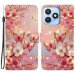 For Honor X8d 4G Leather Case Stand Wallet Pattern Printing Phone Cover with Wrist Strap