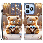 For Honor X8d 4G Leather Case Stand Wallet Pattern Printing Phone Cover with Wrist Strap