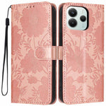 For Xiaomi Redmi Note 14 5G Wallet Case Imprint Floral PU Leather Stand Flip Phone Cover with Wrist Strap