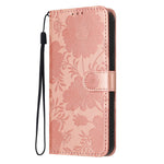 For Xiaomi Redmi Note 14 5G Wallet Case Imprint Floral PU Leather Stand Flip Phone Cover with Wrist Strap