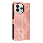 For Xiaomi Redmi Note 14 5G Wallet Case Imprint Floral PU Leather Stand Flip Phone Cover with Wrist Strap