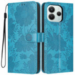 For Xiaomi Redmi Note 14 5G Wallet Case Imprint Floral PU Leather Stand Flip Phone Cover with Wrist Strap
