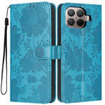 Xiaomi 15T Pro-pungcover i trykt blomstret PU-læder, stående flip-mobilcover med håndledsrem