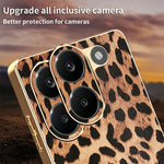 For Xiaomi Redmi Turbo 5 5G Case Leopard Print PU Leather Coated PC + TPU Electroplating Phone Cover