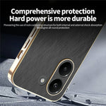 KADEM For Xiaomi Redmi Turbo 5 5G Case Electroplating Silk Texture PU + TPU Phone Back Cover