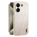 KADEM For Xiaomi Redmi Turbo 5 5G Case Electroplating Silk Texture PU + TPU Phone Back Cover
