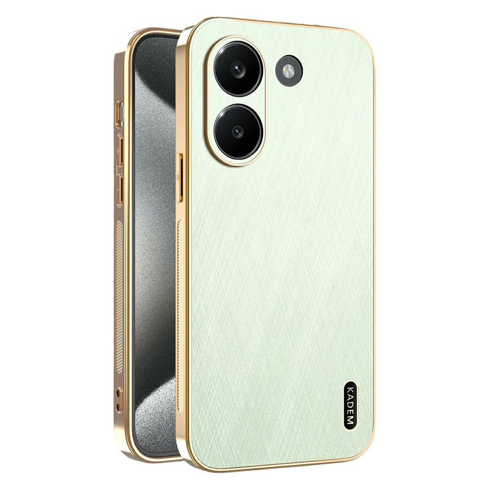 KADEM For Xiaomi Redmi Turbo 5 5G Case Electroplating Silk Texture PU + TPU Phone Back Cover