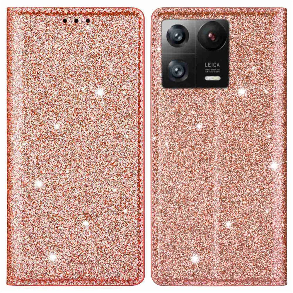 For Xiaomi 13 Pro 5G Glitter Sequins PU Leather Phone Case Card Holder Shockproof Stand Phone Cover