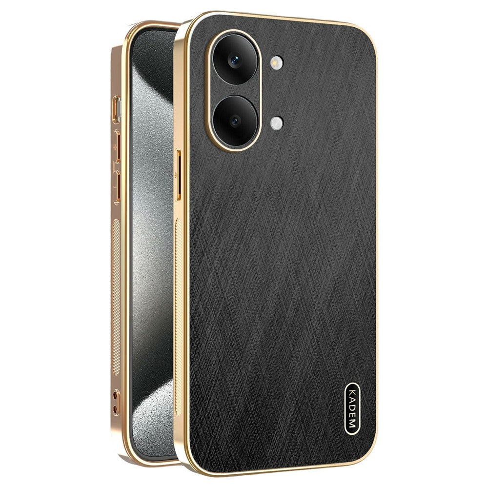 KADEM For Xiaomi Redmi Turbo 5 Max 5G Case Electroplating Silk Texture PU + TPU Phone Back Cover