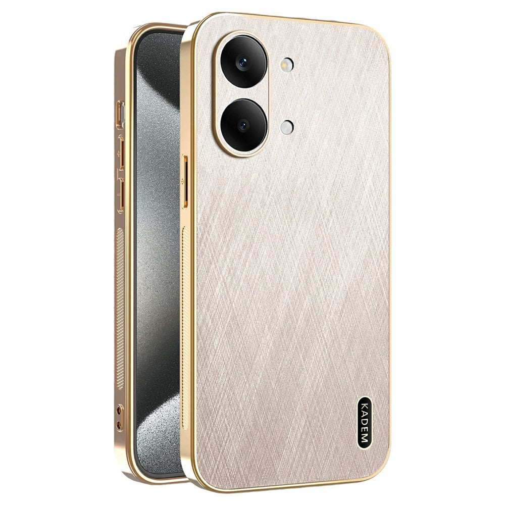 KADEM For Xiaomi Redmi Turbo 5 Max 5G Case Electroplating Silk Texture PU + TPU Phone Back Cover