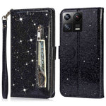 For Xiaomi 13 Pro 5G Zipper Pocket Glittery Sequins Phone Cover Full Protection PU Leather Wallet Stand Case