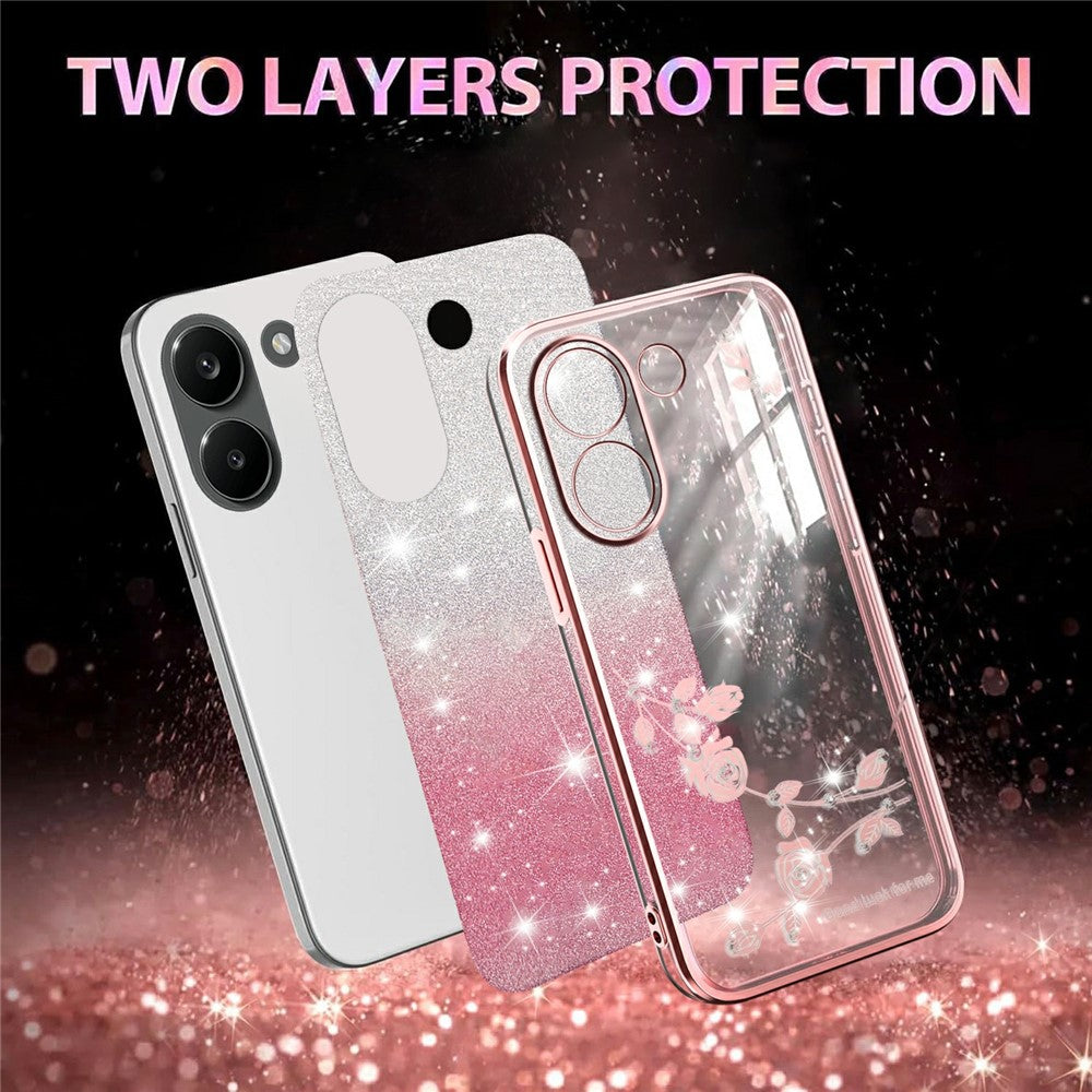 KADEM För Xiaomi Redmi Turbo 5 5G Skal Blomma TPU Flexibelt Gradient mobilskal