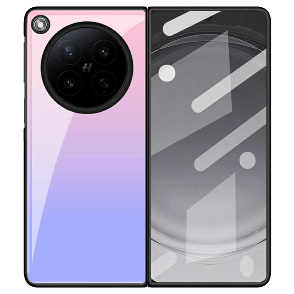 For Oppo Find N6 5G Case Marble Pattern Tempered Glass + PC Hybrid Phone Cover