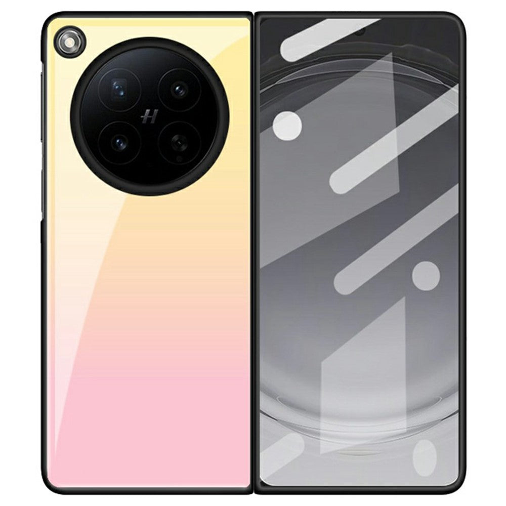 For Oppo Find N6 5G Case Marble Pattern Tempered Glass + PC Hybrid Phone Cover