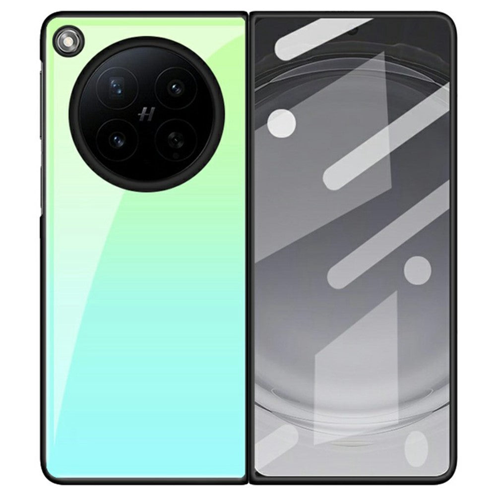 For Oppo Find N6 5G Case Marble Pattern Tempered Glass + PC Hybrid Phone Cover