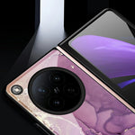 For Oppo Find N6 5G Back Case Marble Pattern Tempered Glass + PC Hybrid Phone Cover
