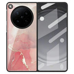 For Oppo Find N6 5G Back Case Marble Pattern Tempered Glass + PC Hybrid Phone Cover