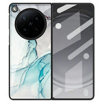 For Oppo Find N6 5G Back Case Marble Pattern Tempered Glass + PC Hybrid Phone Cover