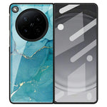 For Oppo Find N6 5G Back Case Marble Pattern Tempered Glass + PC Hybrid Phone Cover