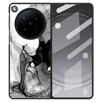 For Oppo Find N6 5G Back Case Marble Pattern Tempered Glass + PC Hybrid Phone Cover