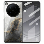 For Oppo Find N6 5G Back Case Marble Pattern Tempered Glass + PC Hybrid Phone Cover