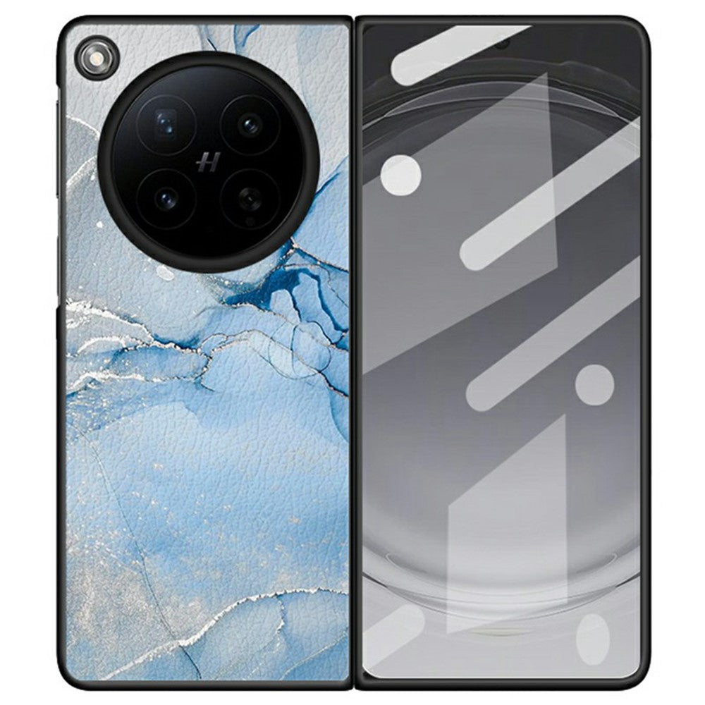 For Oppo Find N6 5G Case Marble Texture PU Leather Coated PC Foldable Phone Cover