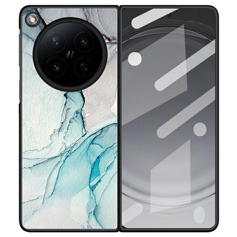For Oppo Find N6 5G Case Marble Texture PU Leather Coated PC Foldable Phone Cover
