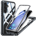 For Samsung Galaxy S24 Magnetic Case PC + TPU Phone Cover with PET Screen Film