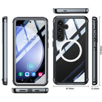 For Samsung Galaxy S24 Magnetic Case PC + TPU Phone Cover with PET Screen Film