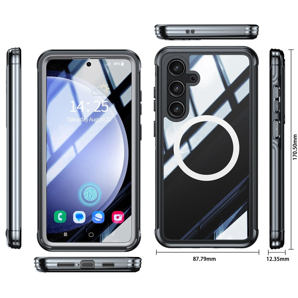 For Samsung Galaxy S24 Magnetic Case PC + TPU Phone Cover with PET Screen Film
