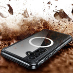 For Samsung Galaxy S24 Magnetic Case PC + TPU Phone Cover with PET Screen Film