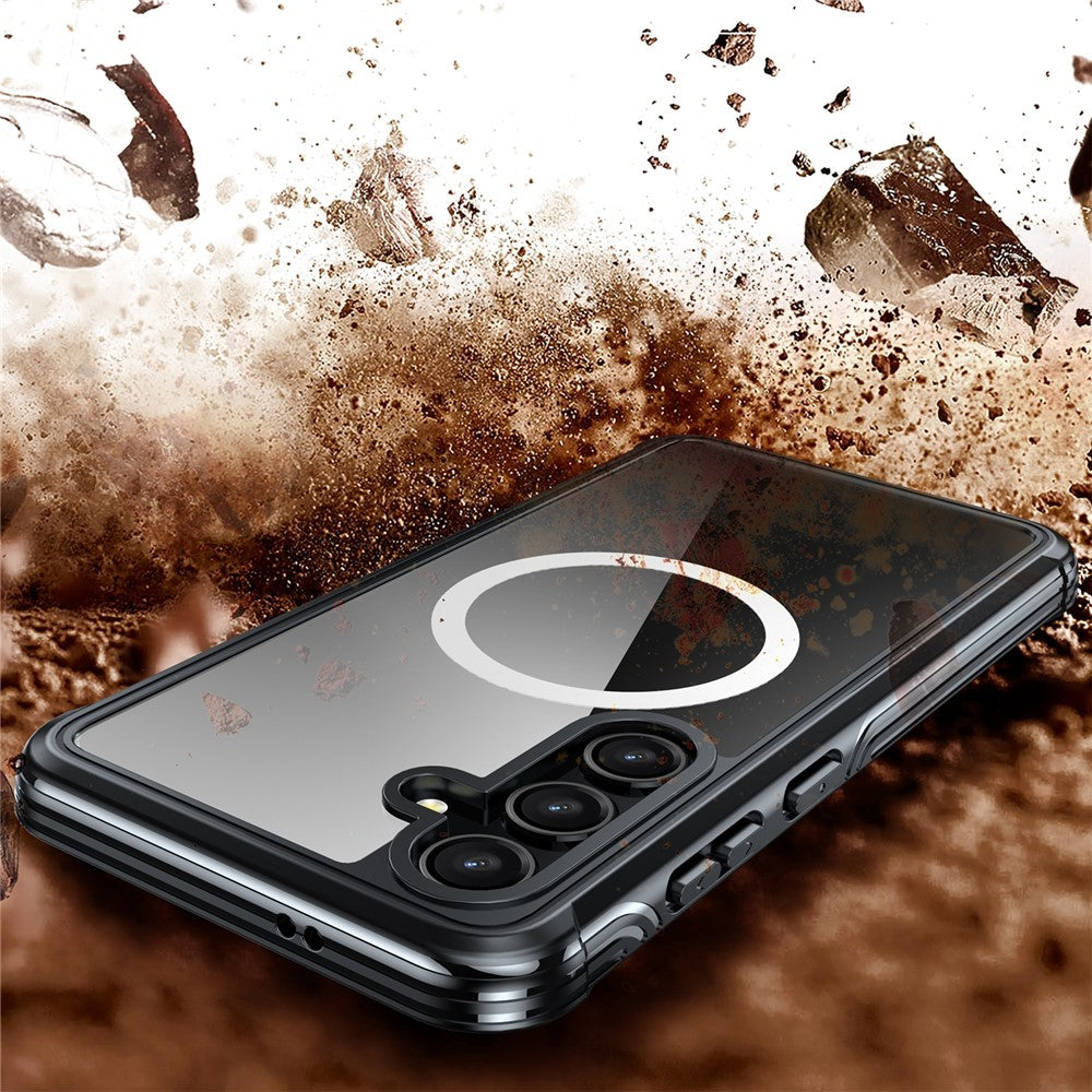 For Samsung Galaxy S24 Magnetic Case PC + TPU Phone Cover with PET Screen Film