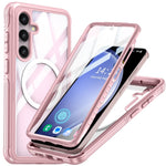 For Samsung Galaxy S24 Magnetic Case PC + TPU Phone Cover with PET Screen Film