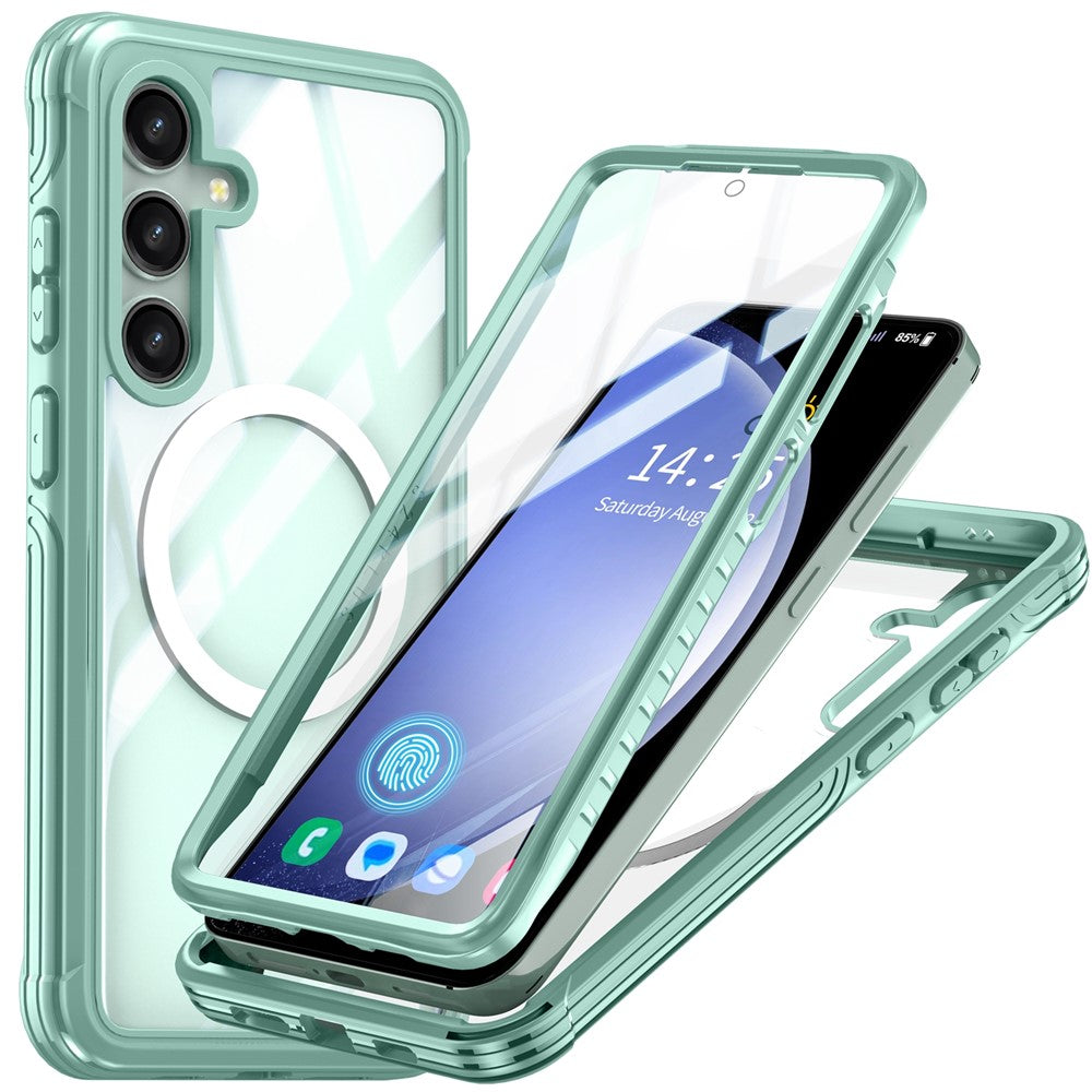 For Samsung Galaxy S24 Magnetic Case PC + TPU Phone Cover with PET Screen Film