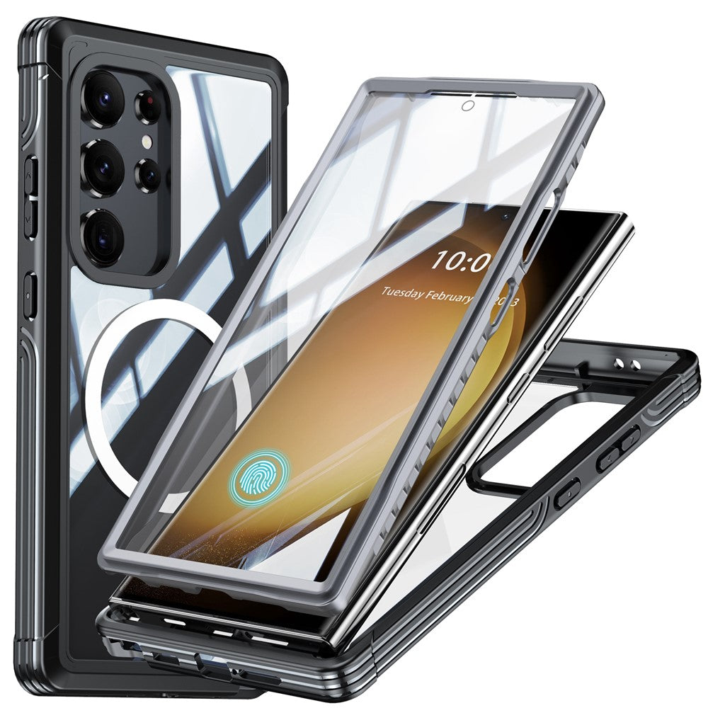 Til Samsung Galaxy S24 Ultra magnetisk cover i PC + TPU med PET-skærmfilm