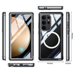 Til Samsung Galaxy S24 Ultra magnetisk cover i PC + TPU med PET-skærmfilm