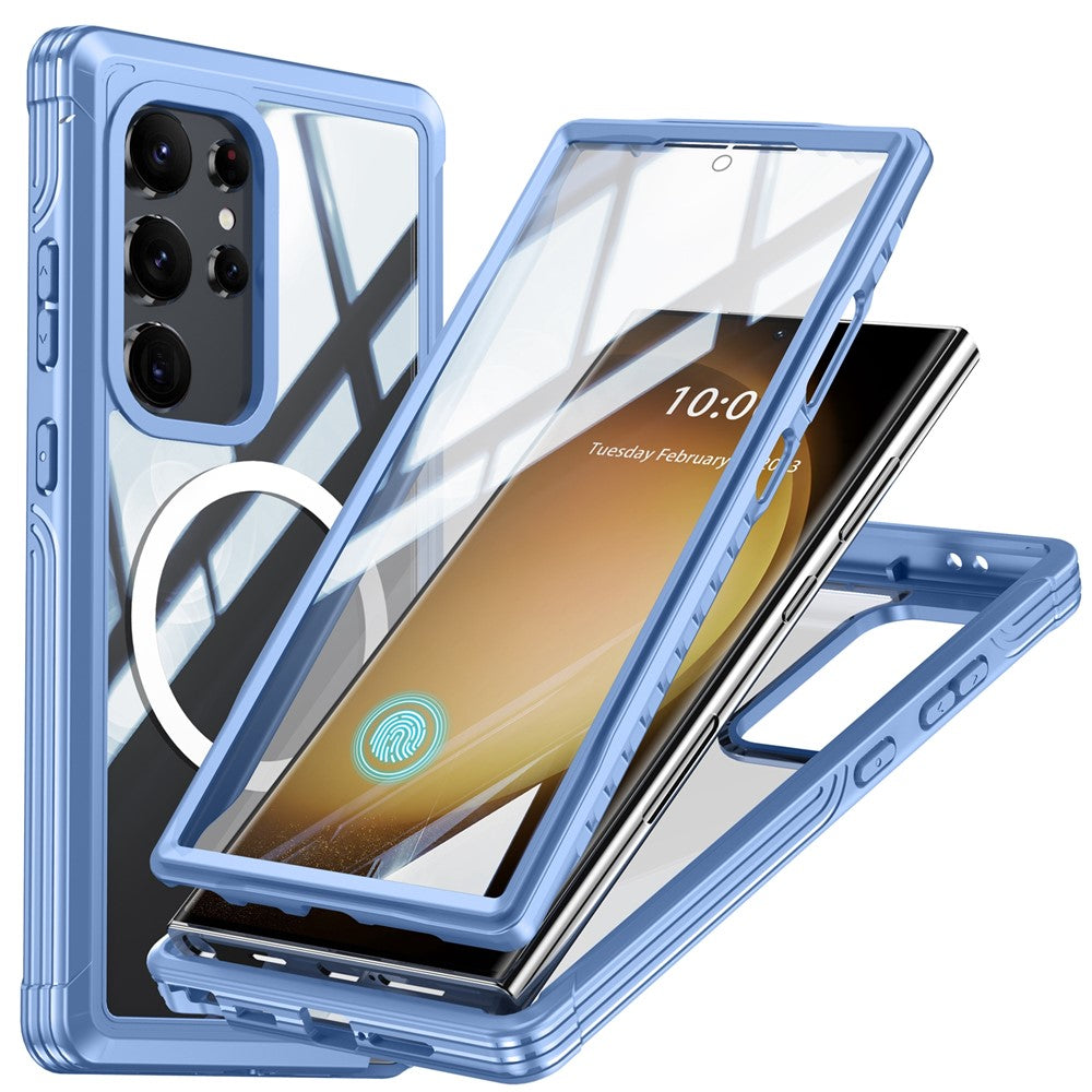 Til Samsung Galaxy S24 Ultra magnetisk cover i PC + TPU med PET-skærmfilm