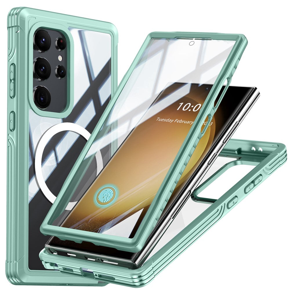 Til Samsung Galaxy S24 Ultra magnetisk cover i PC + TPU med PET-skærmfilm