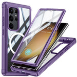 Til Samsung Galaxy S24 Ultra magnetisk cover i PC + TPU med PET-skærmfilm