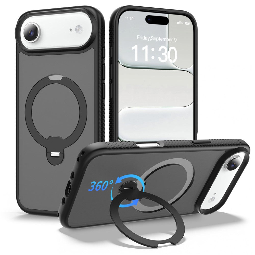 For iPhone Air Magnetic Case Compatible with MagSafe Rotary Kickstand PC + TPU Shockproof Phone Cover